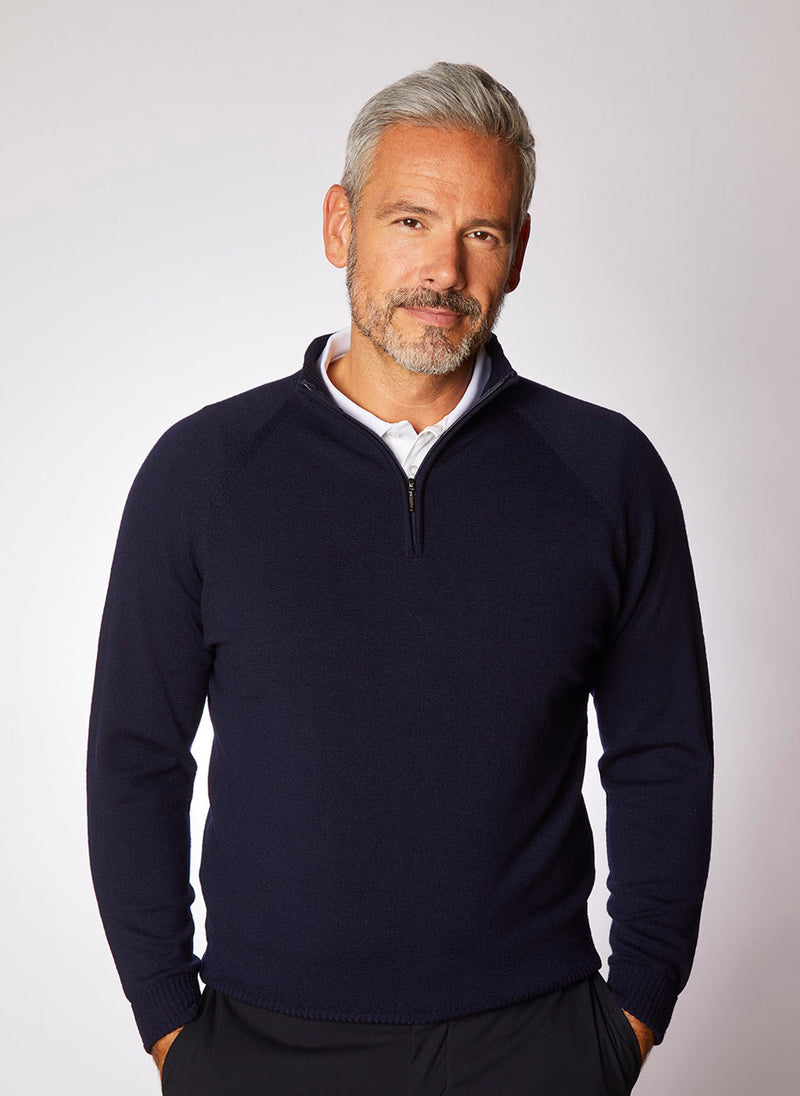 Zip Neck Sweater Merino Wool