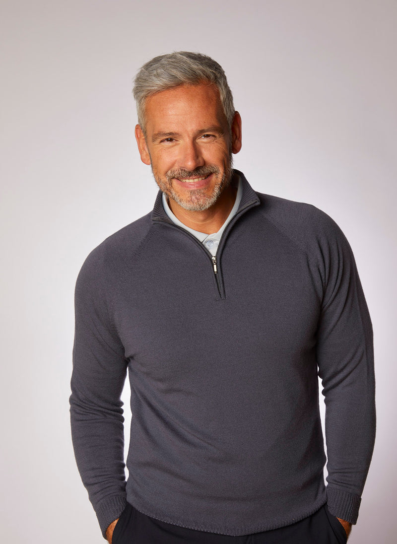 Zip Neck Sweater Merino Wool