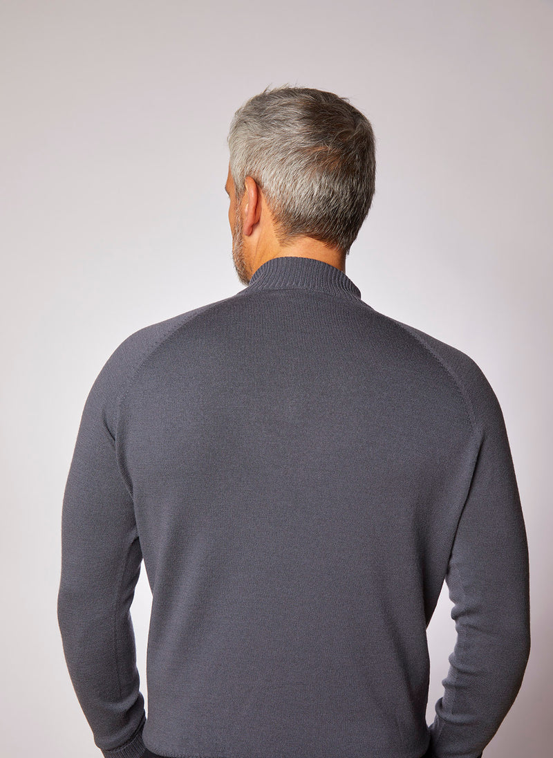 Zip Neck Sweater Merino Wool