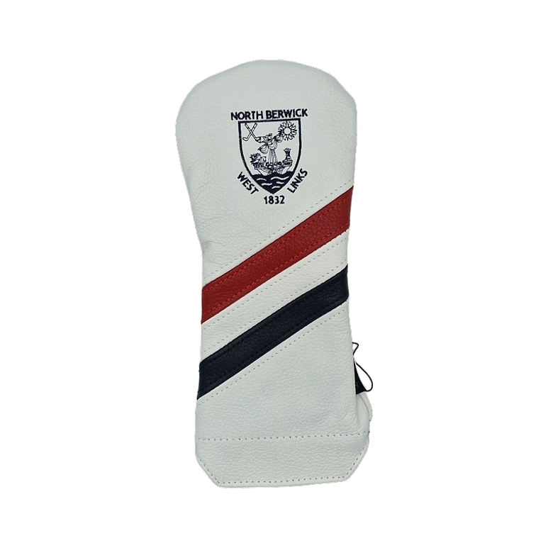 Vanto Leather Dual Stripe Fairway Cover - White/Red/Navy