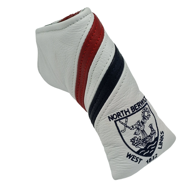 Vanto Leather Dual Stripe Blade Putter Cover - White/Red/Navy