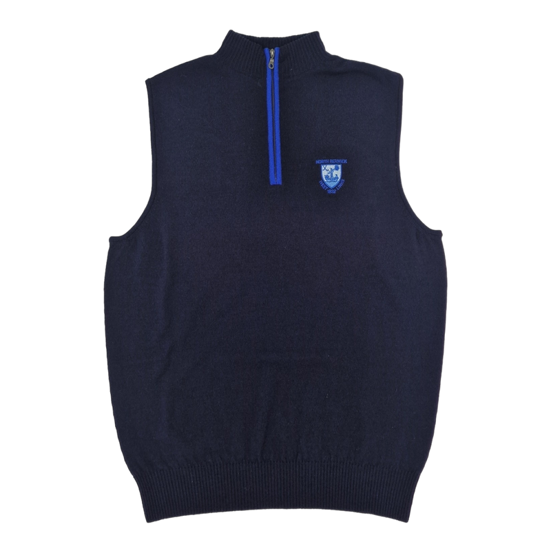 Contrast Zip Neck Vest Merino Wool