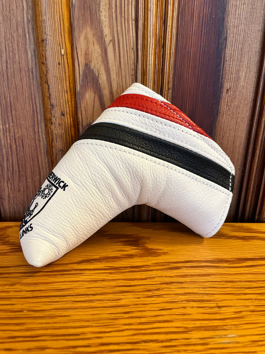 Vanto Leather Dual Stripe Blade Putter Cover - White/Red/Navy