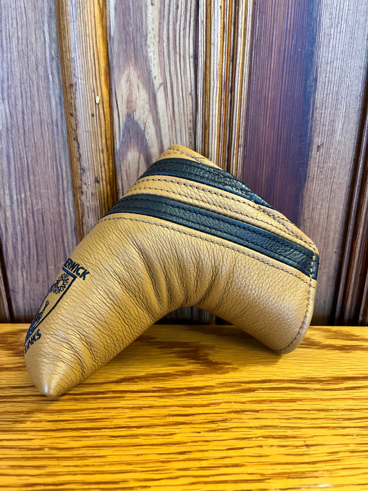 Vanto Leather Dual Stripe Blade Putter Cover - Tan/Navy