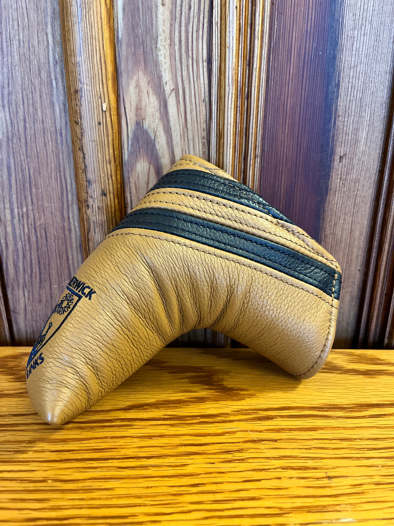 Vanto Leather Dual Stripe Blade Putter Cover - Tan/Navy