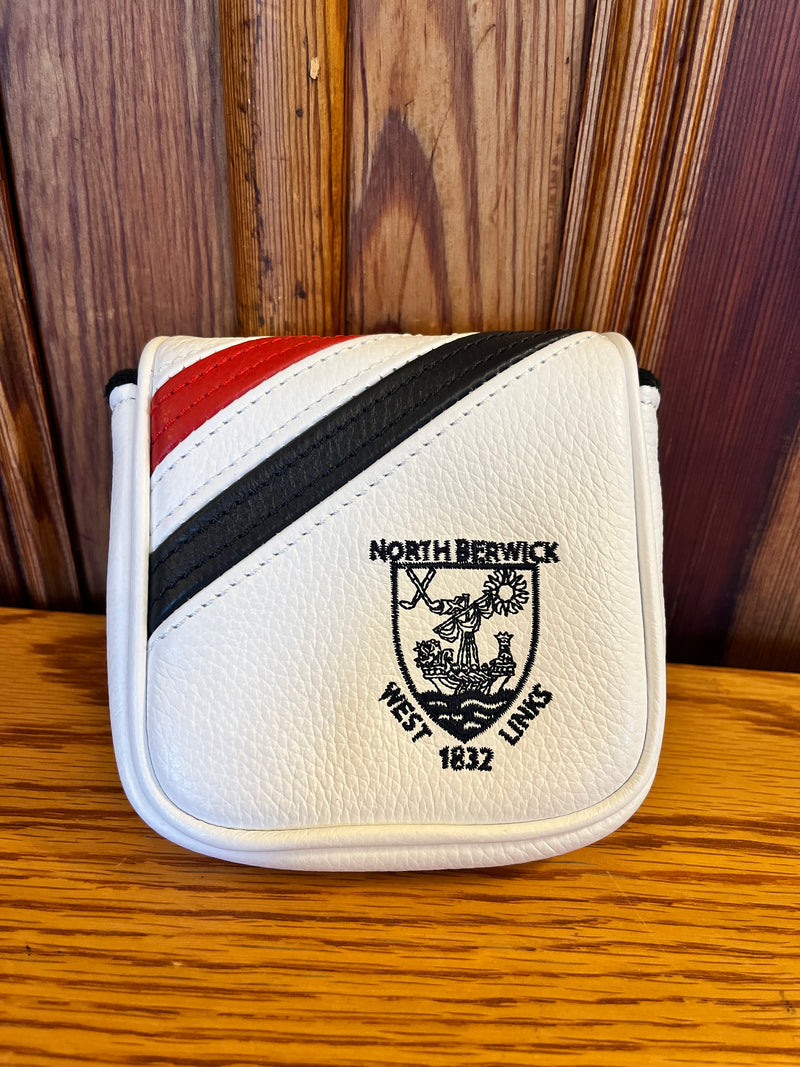 Vanto Leather Dual Stripe Mallet Putter Cover - White/Red/Navy