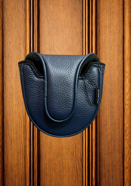Leather Mallet Cover - Navy/Gold Thread