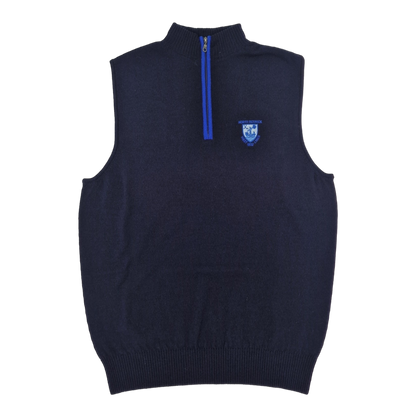 Contrast Zip Neck Vest Merino Wool