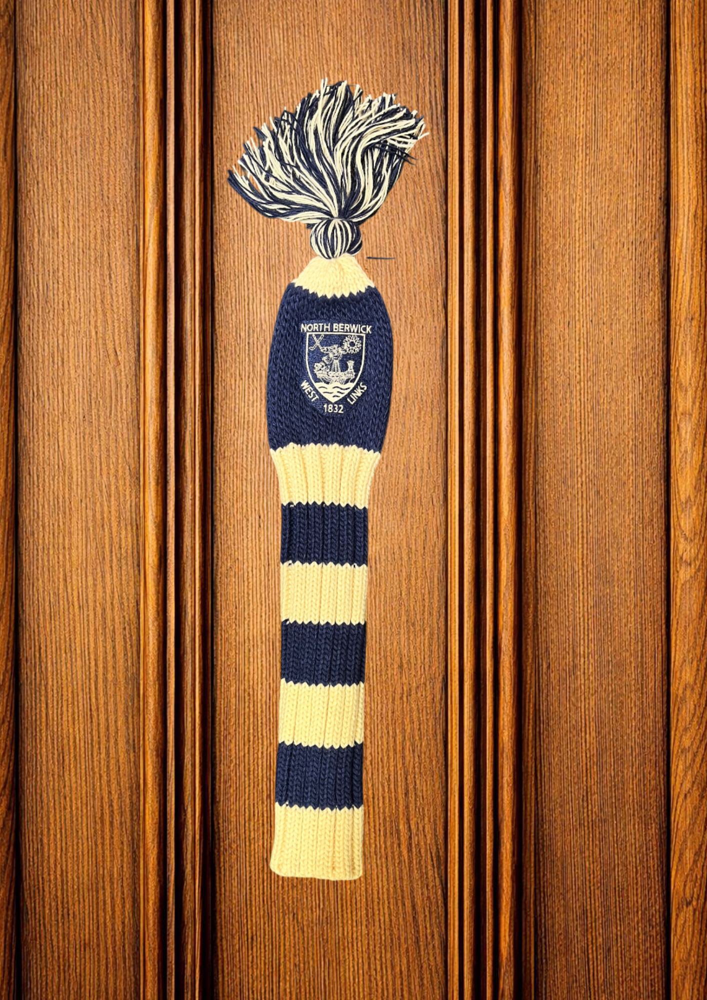 Pom Pom Driver Cover - Navy/Cream Stripe