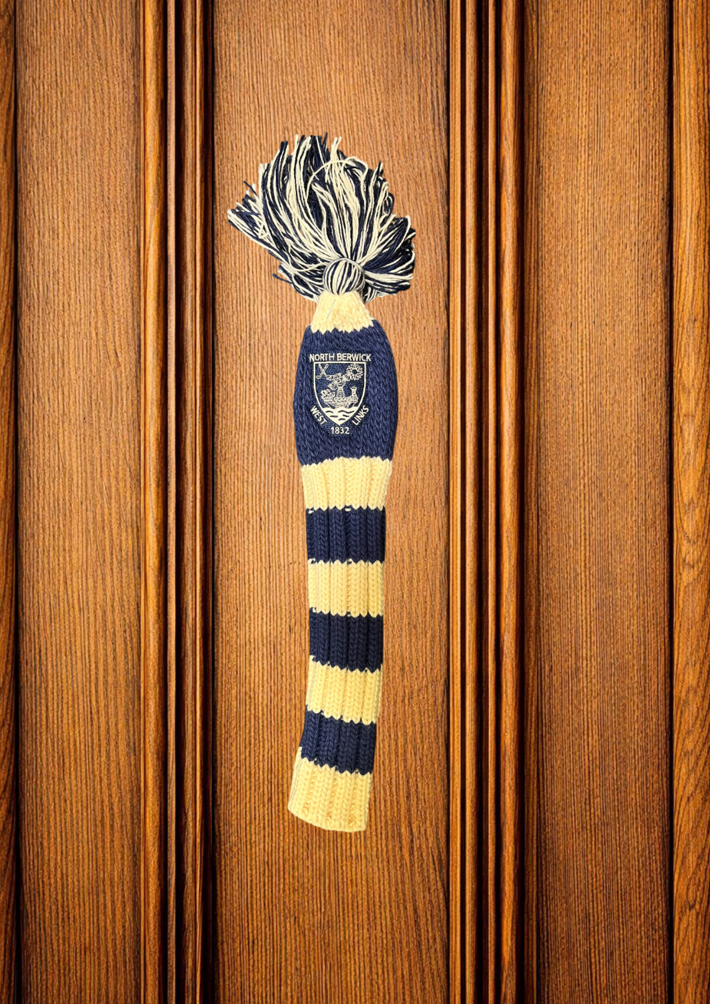 Pom Pom Fairway Cover - Navy/Cream Stripe