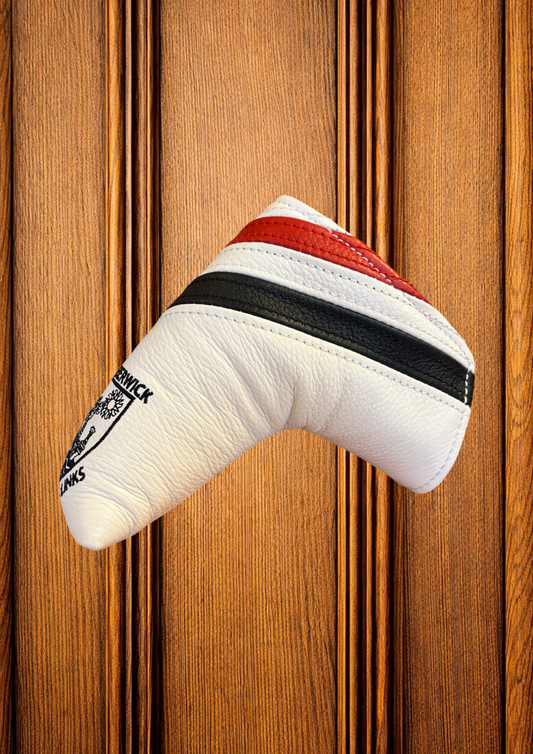 Vanto Leather Dual Stripe Blade Putter Cover - White/Red/Navy