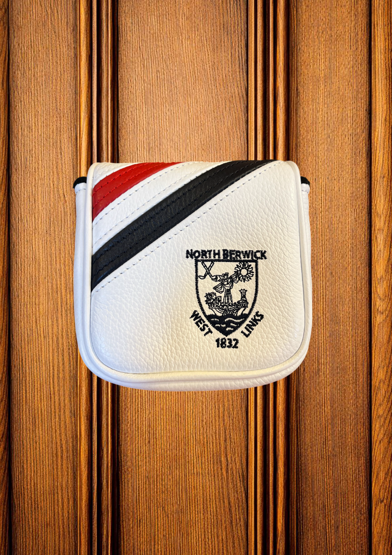 Vanto Leather Dual Stripe Mallet Putter Cover - White/Red/Navy