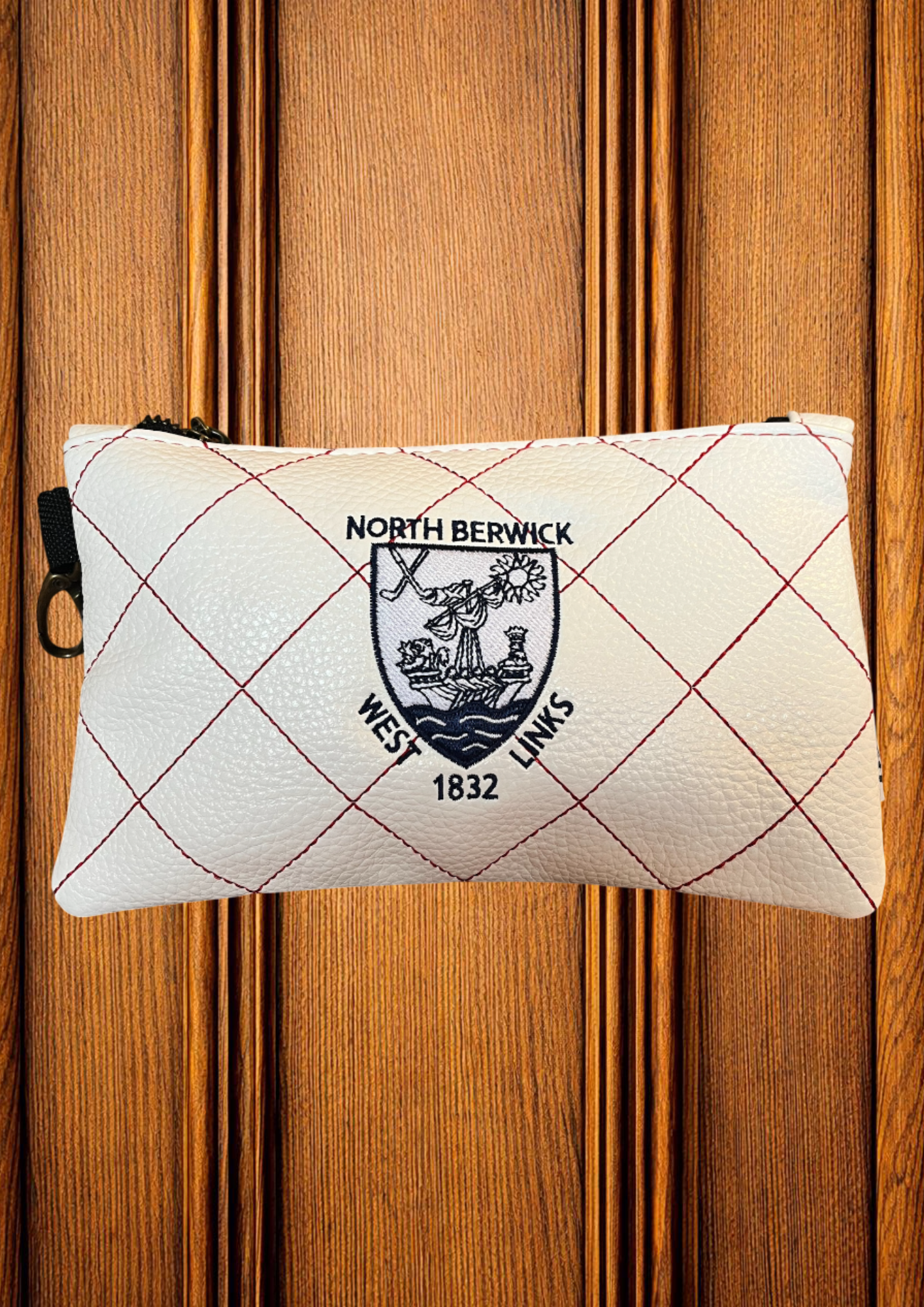 Elite Quilt Mini Zip Pouch White/Navy/Red