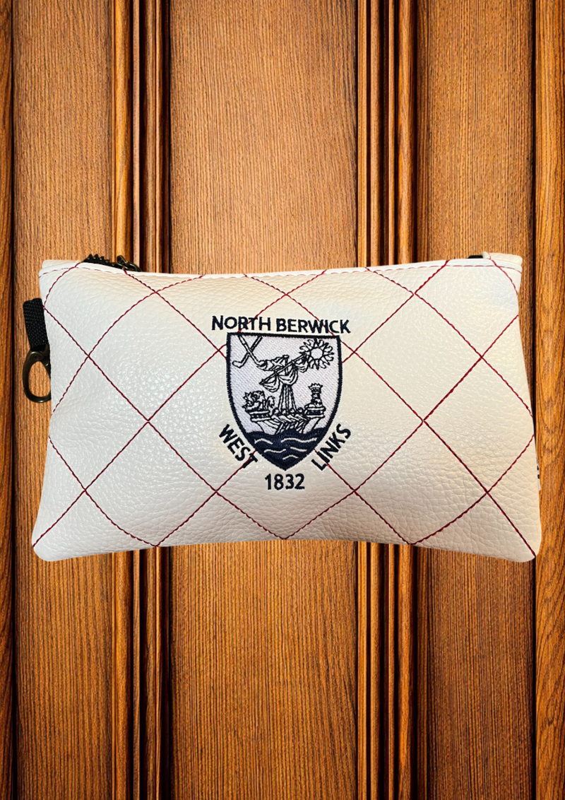 Elite Quilt Mini Zip Pouch White/Navy/Red