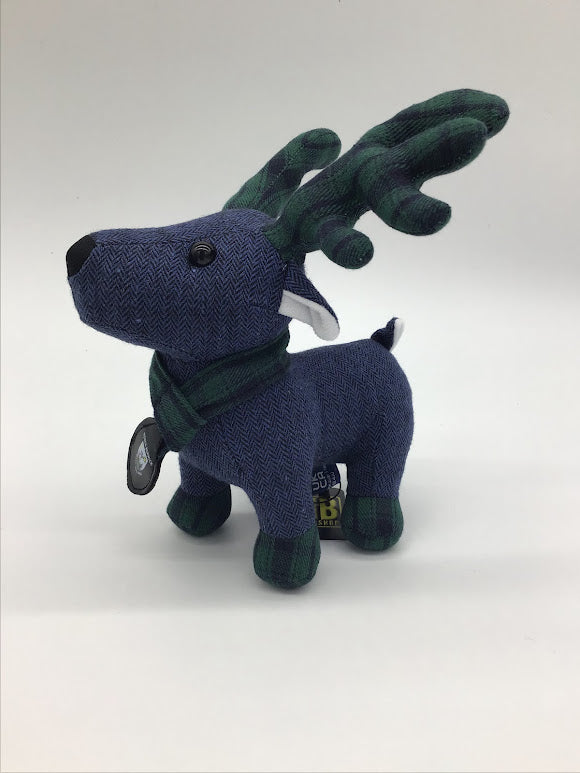 Tweed Soft Toy Stag with Collar
