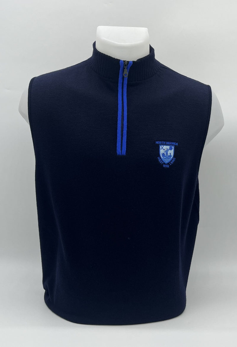 Contrast Zip Neck Vest Merino Wool