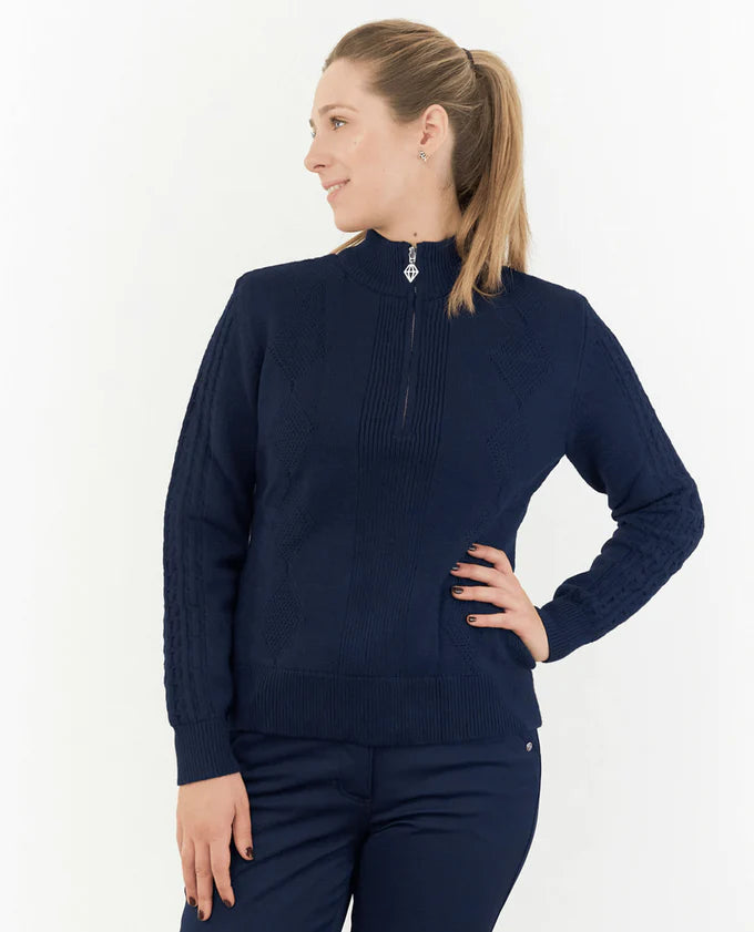 Sorrell Cable Knit Lined 1/4 Zip Jumper